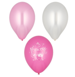 Product foto van Ballonnen assorti kleuren Princess set van 6