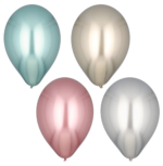 Product foto van Ballonnen assorti kleuren Shiny large set van 4