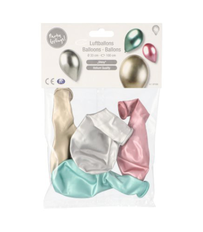 Product foto van Ballonnen assorti kleuren Shiny large set van 4