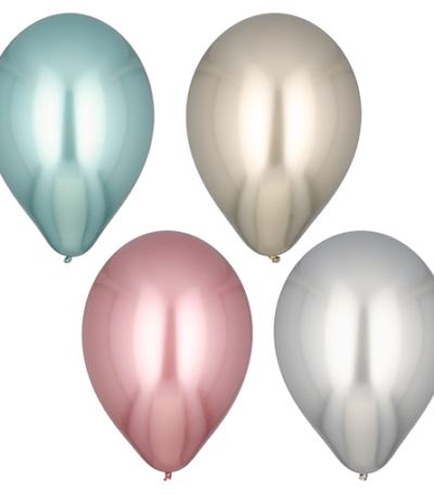 Product foto van Ballonnen assorti kleuren Shiny large set van 4