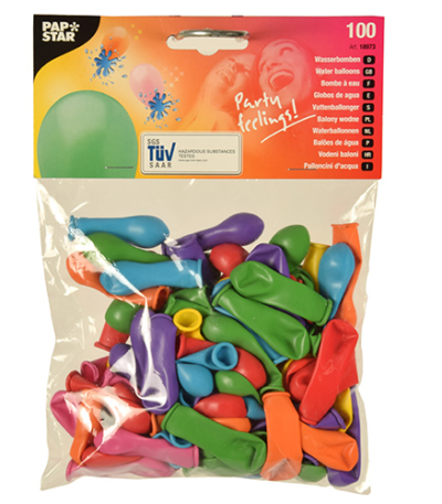 Product foto van Ballonnen assorti kleuren Waterballonnen set van 100