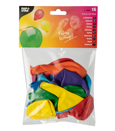 Product foto van Ballonnen assorti kleuren set van 16