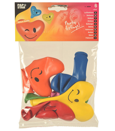 Product foto van Ballonnen assorti kleuren set van 6 Blinky large