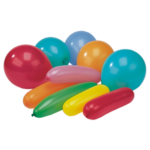 Product foto van Ballonnen assorti kleuren verschillende vormen set van 10