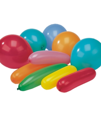 Product foto van Ballonnen assorti kleuren verschillende vormen set van 20