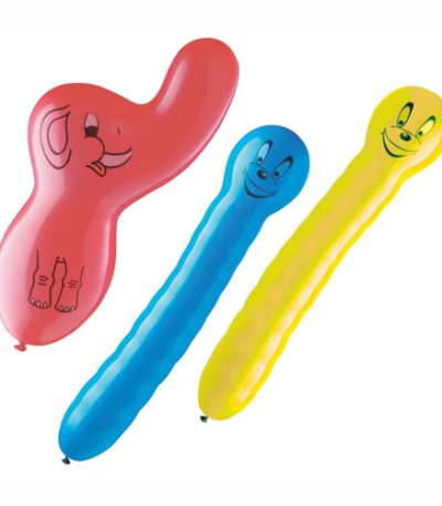 Product foto van Ballonnen assorti kleuren verschillende vormen set van 3