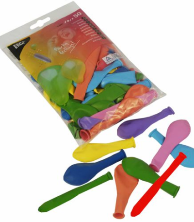 Product foto van Ballonnen assorti kleuren verschillende vormen set van 50