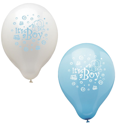 Product foto van Ballonnen blauw 25 cm set van 12 It's a boy