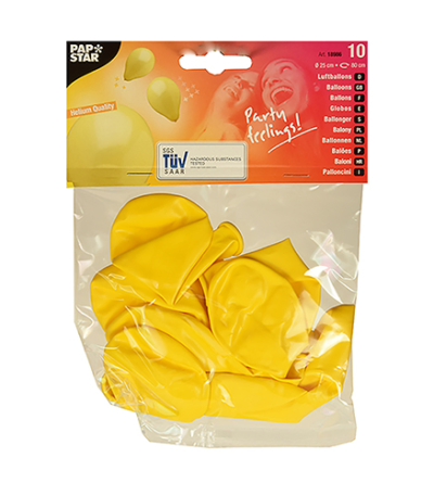 Product foto van Ballonnen geel 25 cm set van 10