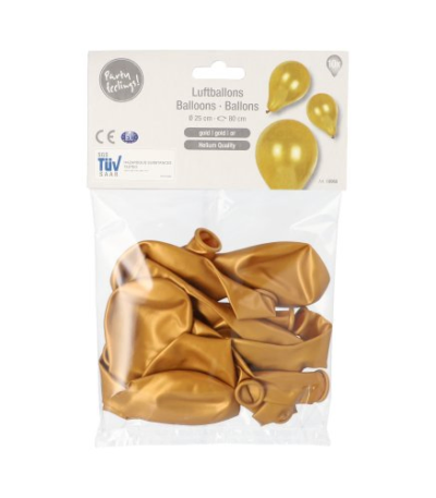 Product foto van Ballonnen goud 25cm set van 10
