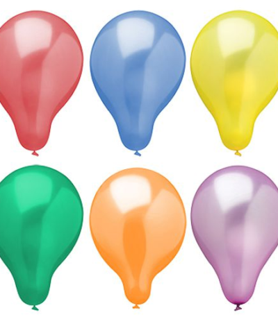 Product foto van Ballonnen metallic assorti kleuren set van 6