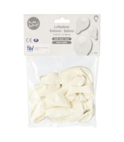 Product foto van Ballonnen wit 25cm set van 10