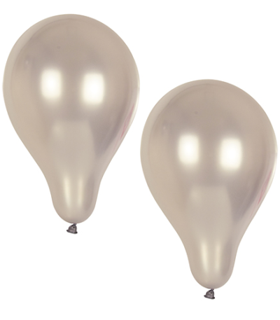 Product foto van Ballonnen zilver 25cm set van 10