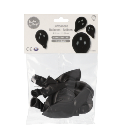 Product foto van Ballonnen zwart 25cm set van 10