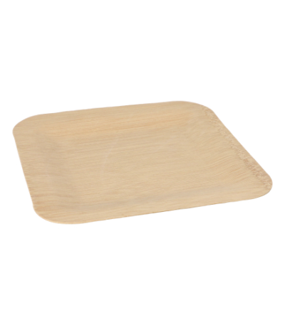 Product foto van Bamboe Borden hoekig set van 10 23x23cm