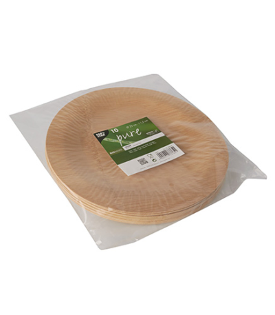 Product foto van Bamboe Borden rond set van 10 23cm Pure