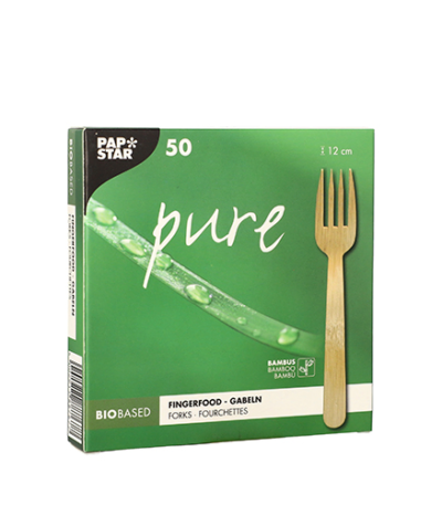 Product foto van Bamboe Fingerfood vorkjes 12 cm set van 50