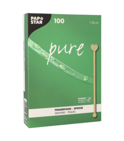 Product foto van Bamboe Roerstaafjes 20 cm set van 100 Heart