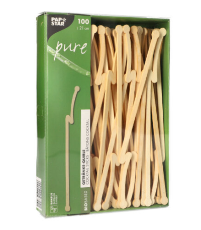 Product foto van Bamboe Roerstaafjes 21cm set van 100 Flash