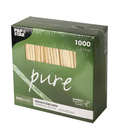 Product foto van Bamboe Roerstaafjes set van 1000 15cm