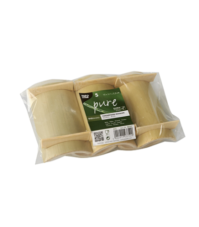 Product foto van Bamboe Schaaltjes hoekig 10cm x 5