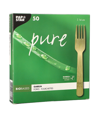 Product foto van Bamboe Vorken 14 cm set van 50