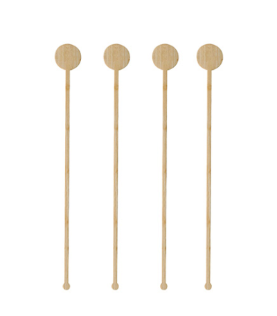 Product foto van Bamboe roerstaafjes 18 cm set van 100 Coin