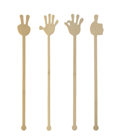 Product foto van Bamboe roerstaafjes 21 cm set van 100 Hands