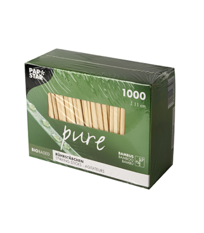 Product foto van Bamboe roerstaafjes set van 1000 11cm