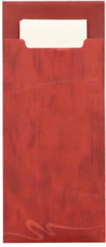 Product foto van Bestekzakjes bordeaux set van 520 inclusief servet