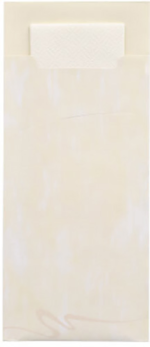 Product foto van Bestekzakjes creme set van 520 met servetje