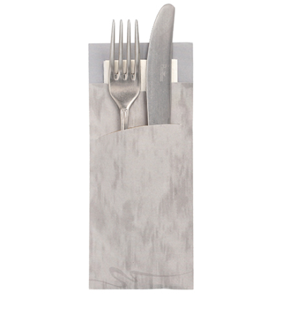 Product foto van Bestekzakjes grijs met servetje set van 520