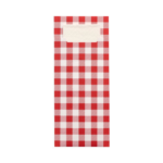 Product foto van Bestekzakjes rood Vichy Karo set van 520 met servet