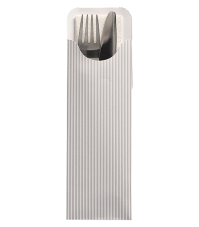 Product foto van Bestekzakjes wit set van 500 Lines