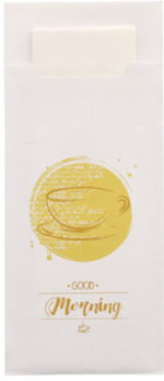 Product foto van Bestekzakjes wit set van 520 Good Morning