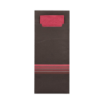 Product foto van Bestekzakjes zwart/donker rood set van 520 incl. servetje