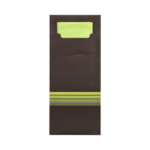 Product foto van Bestekzakjes zwart/limoengroen 20x8