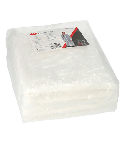 Product foto van Bezoekersjassen PP wit set van 10 WORK-INN/PS