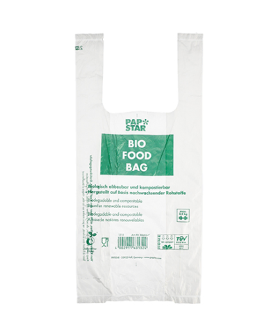 Product foto van Biologisch afbreekbare draagtassen transparant 47x22x13cm set van 100