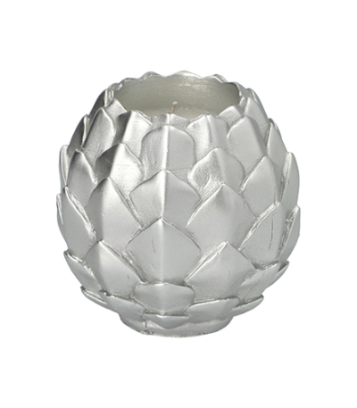 Product foto van Bolkaarsen zilver Pine Cone 10cm