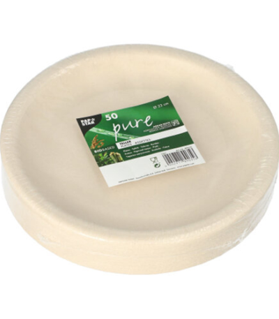 Product foto van Borden agrarische restmateriaal wit rond 23 cm set van 50