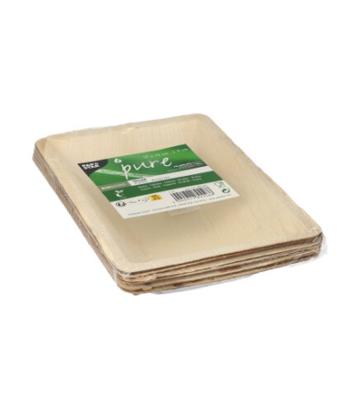 Product foto van Borden palmblad hoekig naturel set van 6