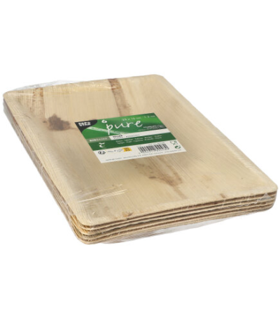 Product foto van Borden palmblad hoekig natuur set van 6