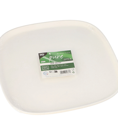 Product foto van Borden suikerriet wit set van 4 30x30cm Belle Vie