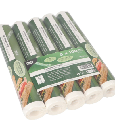 Product foto van Botertreppapier wit set van 500 25cm x 30cm