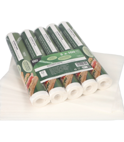 Product foto van Botertreppapier wit set van 500 25cm x 30cm