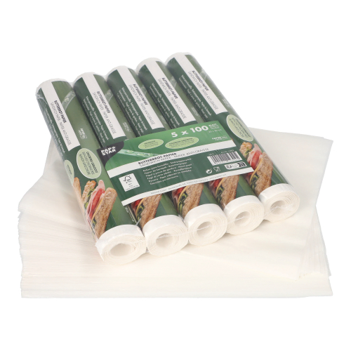 Product foto van Botertreppapier wit set van 500 25cm x 30cm