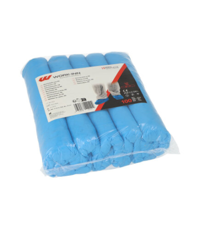 Product foto van CPE Overschoenen blauw WORK-INN/PS set van 100 maat 38-47