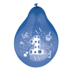 Product foto van Cijferballonnen 25cm Assorti kleuren set van 6