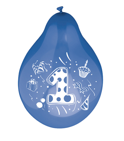 Product foto van Cijferballonnen 25cm Assorti kleuren set van 6